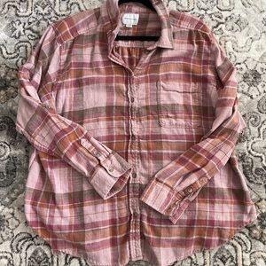 Pink Distressed Flannel
